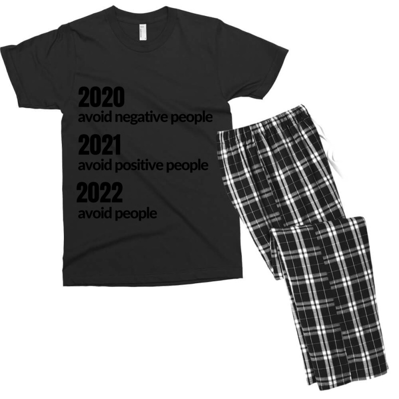 Avoid Negative, Positive People Sarcastic New Year Eve 2022 Men's T-shirt Pajama Set by cm-arts | Artistshot