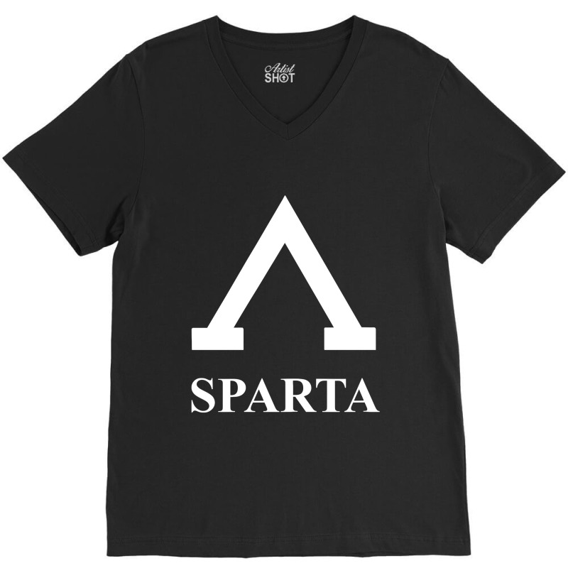 Find Sparta Peloponnese Spartan Lambda T-shirt V-Neck Tee by cm-arts | Artistshot