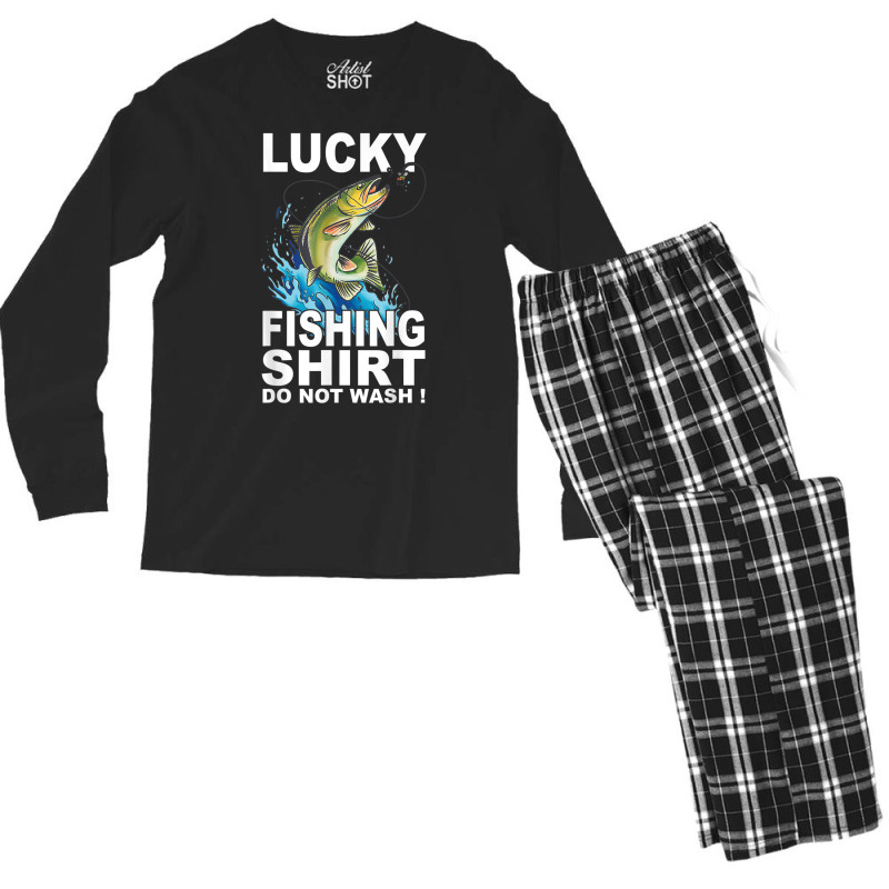 Lucky Fishing Shirt T Shirt Men's Long Sleeve Pajama Set | Artistshot