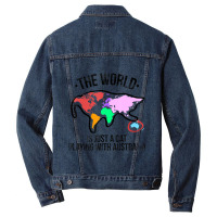 The World Is A Cat Playing With Australia Men Denim Jacket | Artistshot