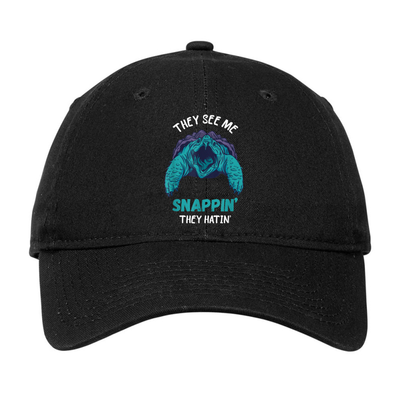 Snapping Turtle They See Me Aligator Snapping Turtle Lover Adjustable Cap | Artistshot