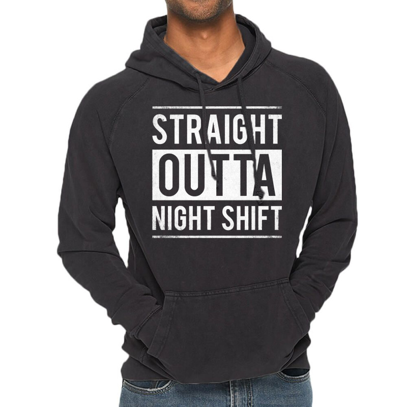 Straight Outta Night Shift Nurse Vintage Hoodie | Artistshot