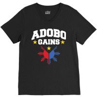 Adobo Gains Funny Filipino Philippine Sun Flag Pride Pullover Hoodie V-neck Tee | Artistshot