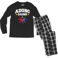 Adobo Gains Funny Filipino Philippine Sun Flag Pride Pullover Hoodie Men's Long Sleeve Pajama Set | Artistshot