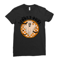 Retro Spooky Dude Cute Ghost Funny Spooky Season Halloween Ladies Fitted T-shirt | Artistshot