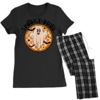 Retro Spooky Dude Cute Ghost Funny Spooky Season Halloween Women's Pajamas Set | Artistshot