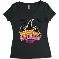 Funny Pumpkin Witches Spooky Halloween Ghost Trick Or Treat Women's Triblend Scoop T-shirt | Artistshot