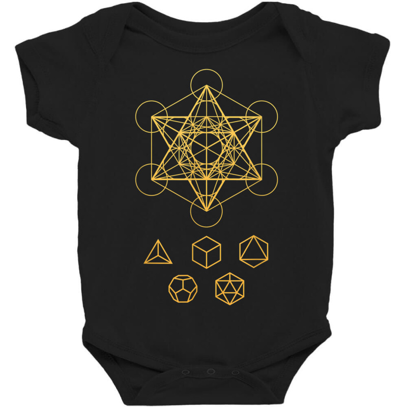 The Platonic Solids Sacred Geometry Baby Bodysuit by Color | Artistshot