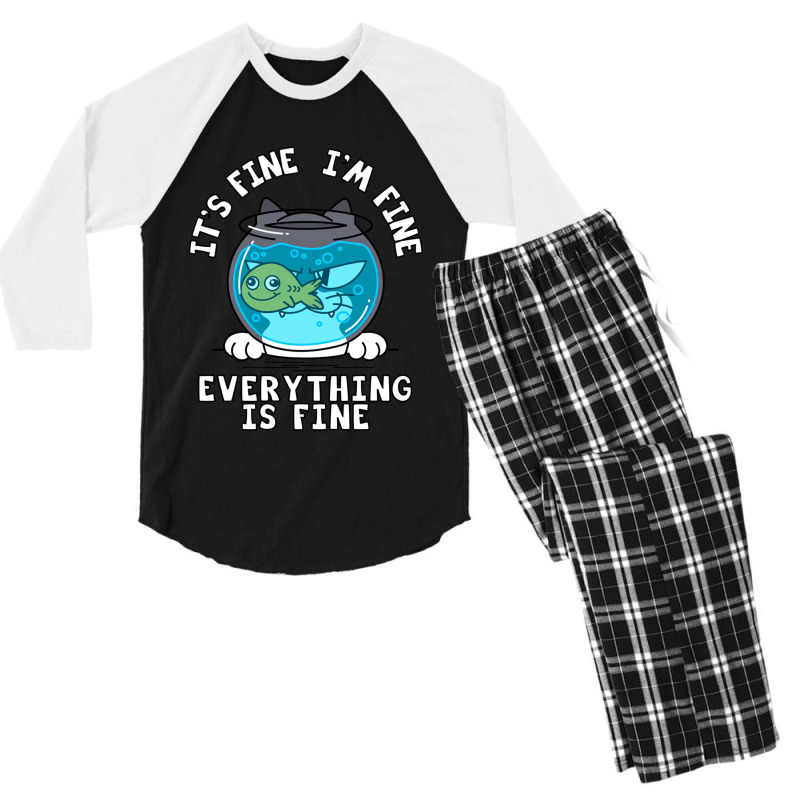 Fine I_m Fine Everything Is Fine  (1) Men's 3/4 Sleeve Pajama Set | Artistshot