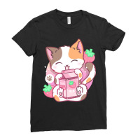 Strawberry Shake Strawberry Milk Cat Kawaii Neko Anime Ladies Fitted T-shirt | Artistshot