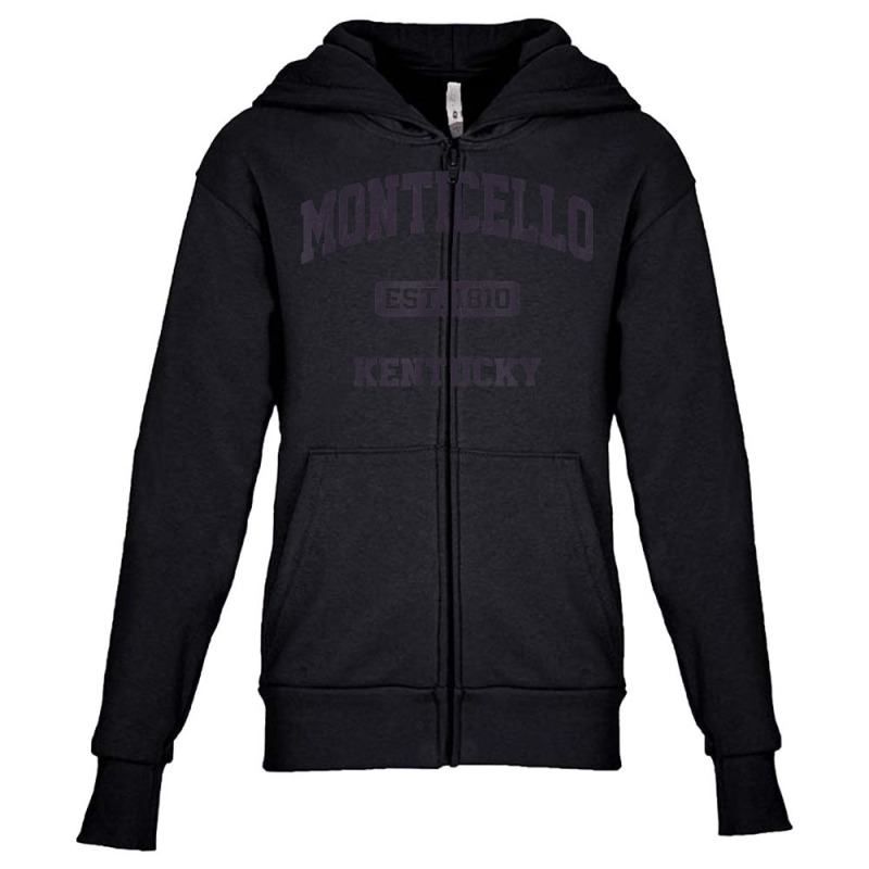 Monticello Kentucky Ky Vintage State Athletic Style Youth Zipper Hoodie by Lambent | Artistshot