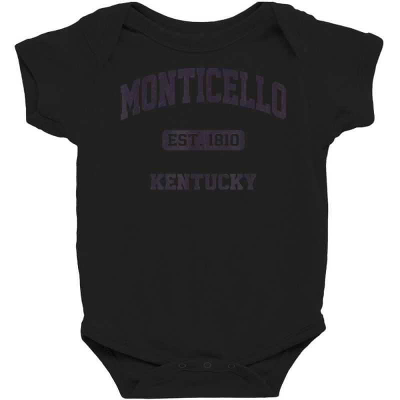 Monticello Kentucky Ky Vintage State Athletic Style Baby Bodysuit by Lambent | Artistshot