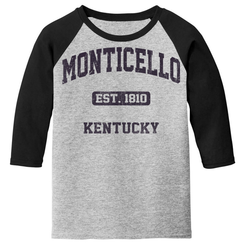 Monticello Kentucky Ky Vintage State Athletic Style Youth 3/4 Sleeve by Lambent | Artistshot