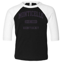 Monticello Kentucky Ky Vintage State Athletic Style Toddler 3/4 Sleeve Tee | Artistshot