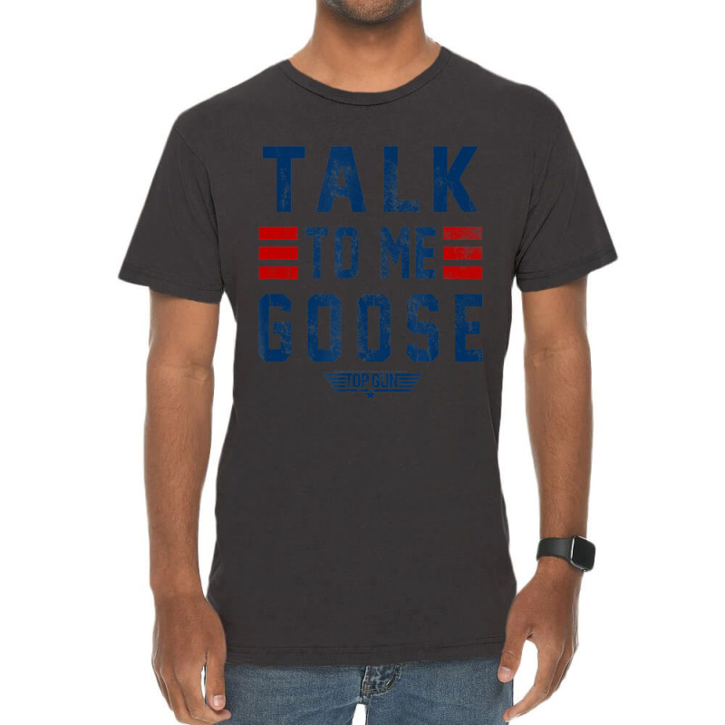 Top Gun Talk To Me Goose Distressed Text Vintage T-shirt | Artistshot