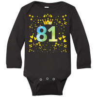 81st Birthday Anniversaries Long Sleeve Baby Bodysuit | Artistshot