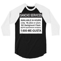 Mens Funny Sancho Services News Ad Mexican Humor For Sanchos T Shirt 3/4 Sleeve Shirt | Artistshot