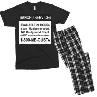 Mens Funny Sancho Services News Ad Mexican Humor For Sanchos T Shirt Men's T-shirt Pajama Set | Artistshot