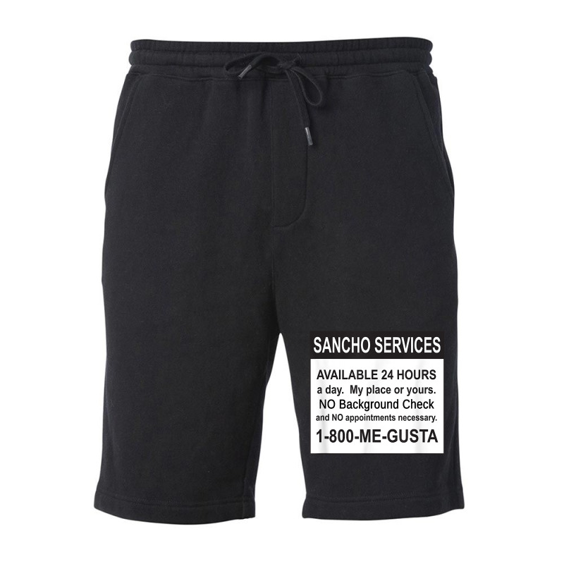 Mens Funny Sancho Services News Ad Mexican Humor For Sanchos T Shirt Fleece Short | Artistshot