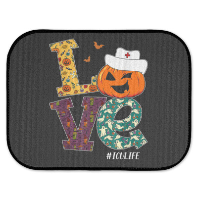 Icu Nurse Halloween Scary Pumpkin Love Nurse Life Rear Car Mat By ...