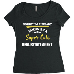 sorry i'm taken by super cute real estate agent Women's Triblend Scoop T-shirt | Artistshot