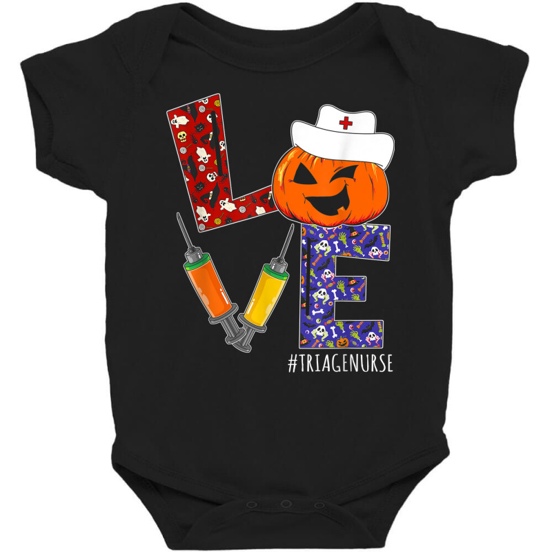 Triage Nurse Love Nurse Life Halloween Pumpkin Costume Baby Bodysuit by Dapper | Artistshot