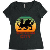 Wrexham City, City Of Wrexham, Capital Of North Wales Women's Triblend Scoop T-shirt | Artistshot