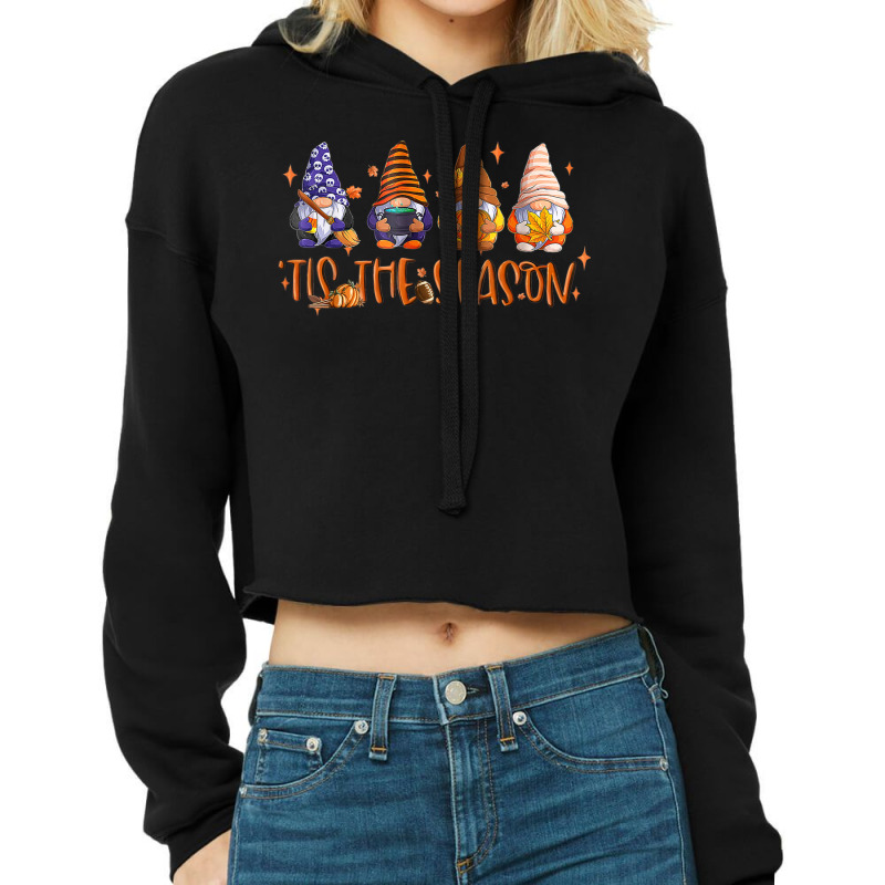 Halloween Gnomes Autumn Tis The Season Cropped Hoodie by Orchid | Artistshot