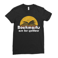 Vintage Reading Book Bookmarks Quitters Sunset Gift Ladies Fitted T-shirt | Artistshot