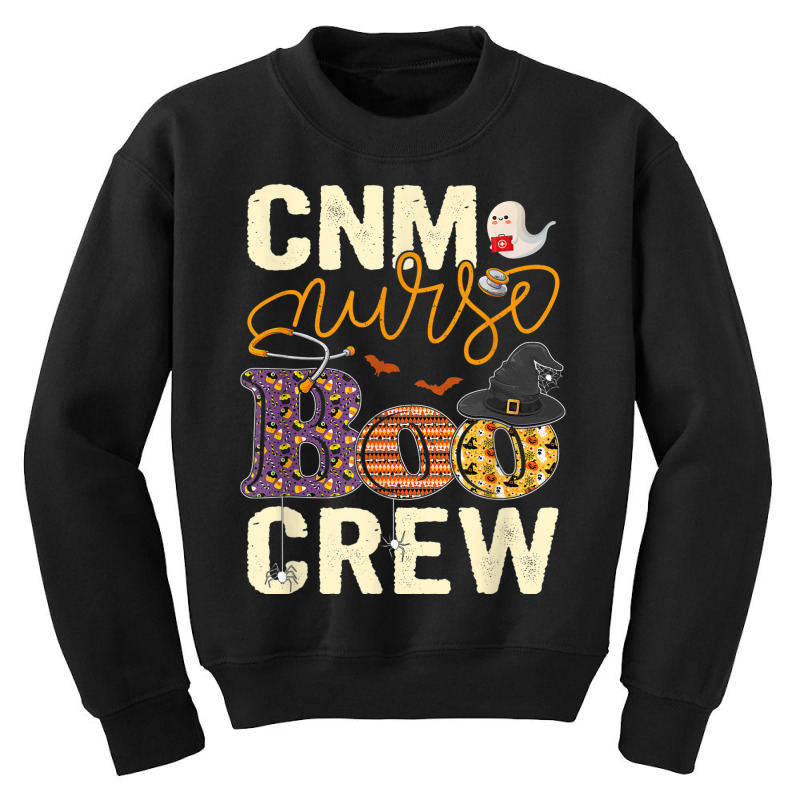 Scary Nurse Halloween Ghost Spider Cnm Nurse Boo Crew Youth Sweatshirt by Uniform | Artistshot