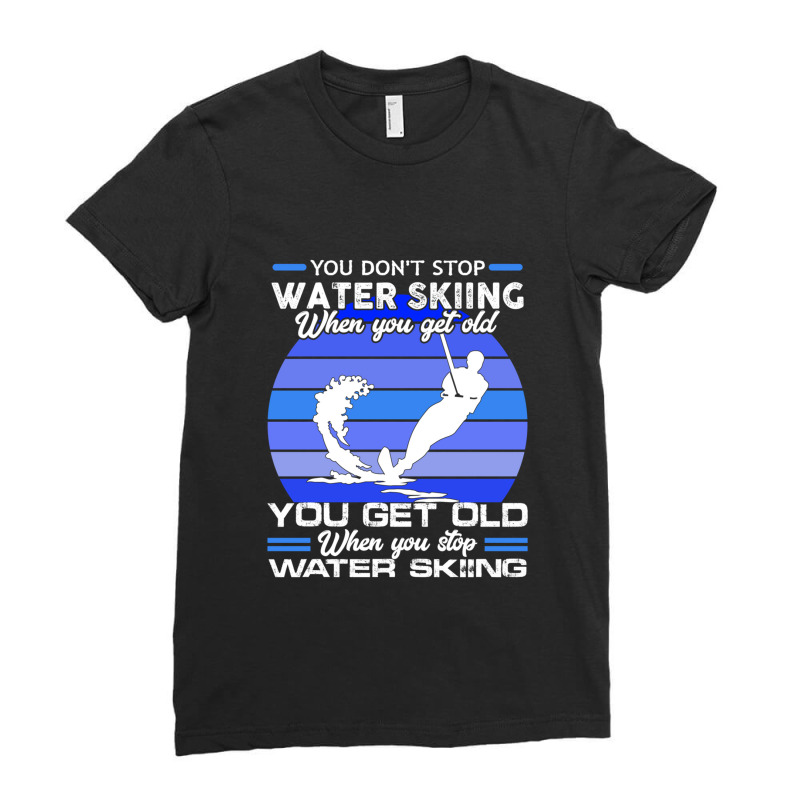 Funny Water Skiing Designs For Men Women Water Skier Athlete Ladies Fitted T-Shirt by JACQUELINEMARIASMITH | Artistshot