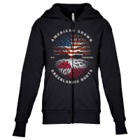 American Grown Greenlandic Roots Greenland Flag Youth Zipper Hoodie | Artistshot