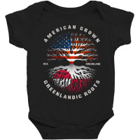 American Grown Greenlandic Roots Greenland Flag Baby Bodysuit | Artistshot