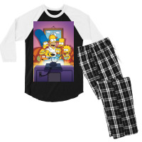 The Simpsons Family Men's 3/4 Sleeve Pajama Set | Artistshot