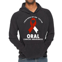 I Wear Burgundy And White For Oral Cancer Awareness Long Sleeve T Shir Vintage Hoodie | Artistshot