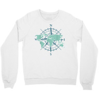 Cartography Traveler Travelling Compass World Map T Shirt Crewneck Sweatshirt | Artistshot