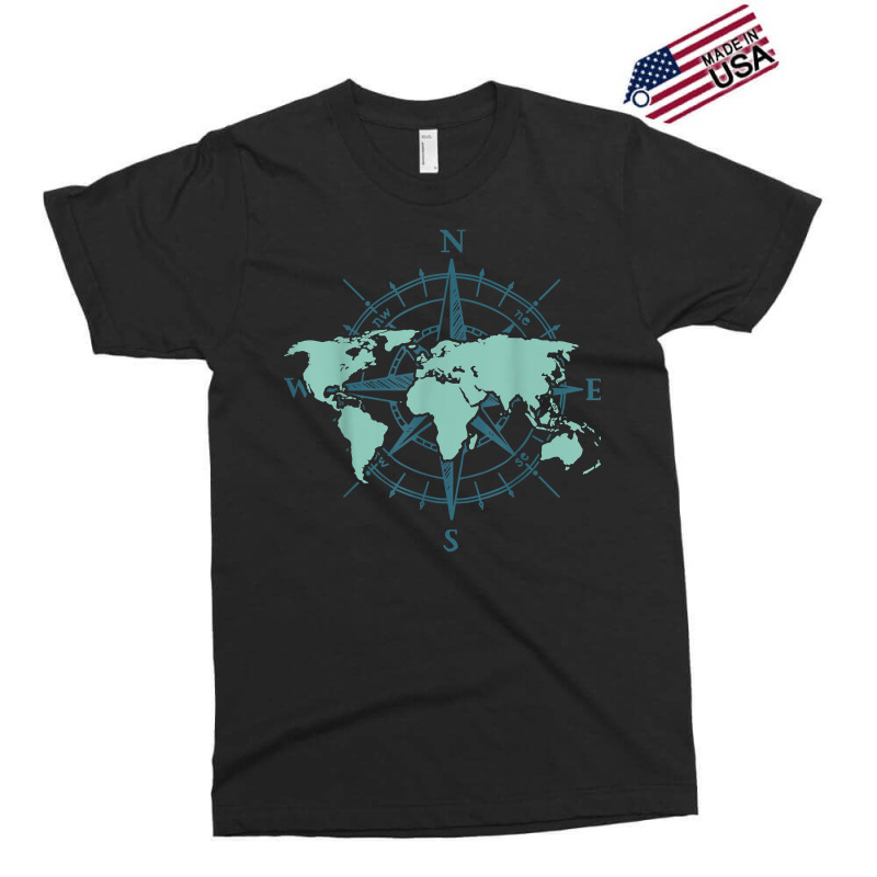 Cartography Traveler Travelling Compass World Map T Shirt Exclusive T-shirt | Artistshot