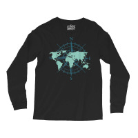 Cartography Traveler Travelling Compass World Map T Shirt Long Sleeve Shirts | Artistshot