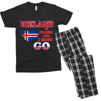 Iceland Is Calling And I Must Go Men's T-shirt Pajama Set | Artistshot