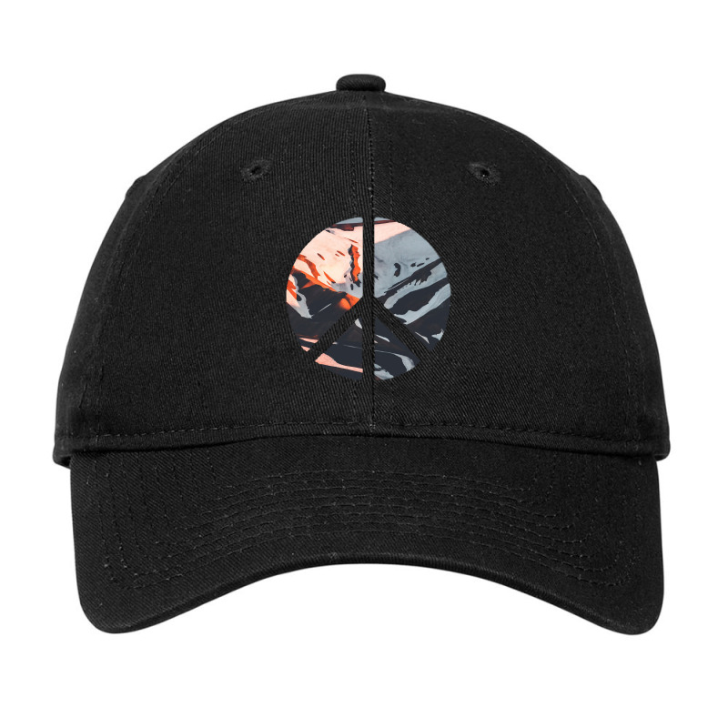 Iceland Landscape In Peace Sign Aesthetic 4 Adjustable Cap by Quick Scully | Artistshot