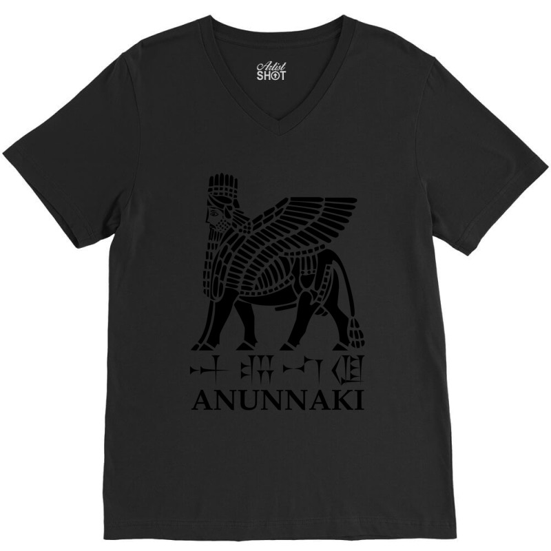 Anunnaki, Lamassu, Cuneiform Text, (blackwhite) V-Neck Tee by cm-arts | Artistshot