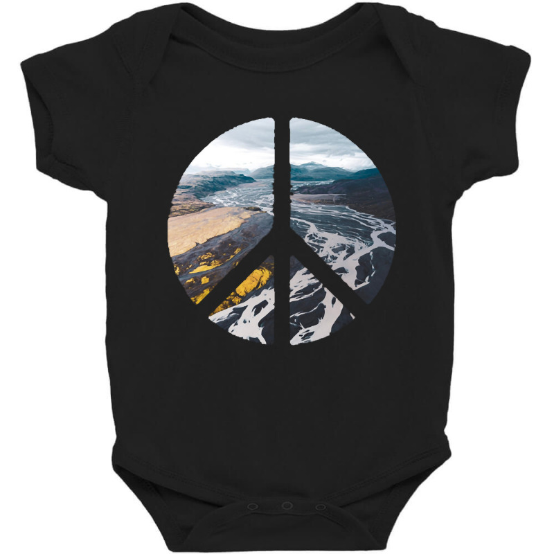 Iceland Landscape In Peace Sign Aesthetic 7 Baby Bodysuit by Quick Scully | Artistshot