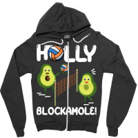 Holy Blockamole T  Shirt Funny Avocado Volleyball Holy Blockamole Guac Zipper Hoodie | Artistshot