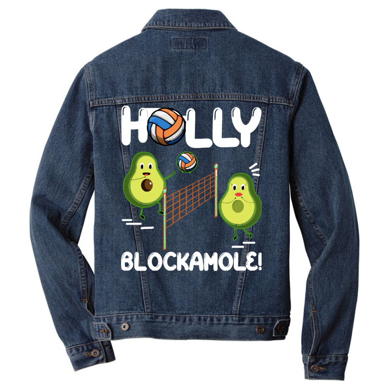 Holy Blockamole T  Shirt Funny Avocado Volleyball Holy Blockamole Guac Men Denim Jacket by fallaciousrealize | Artistshot