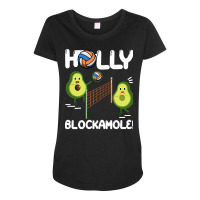 Holy Blockamole T  Shirt Funny Avocado Volleyball Holy Blockamole Guac Maternity Scoop Neck T-shirt | Artistshot