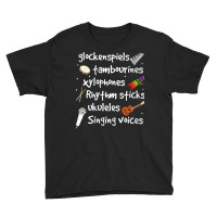 Womens Glockenspiels Tambourines Xylophones Rhythm Sticks V Neck T Shi Youth Tee | Artistshot