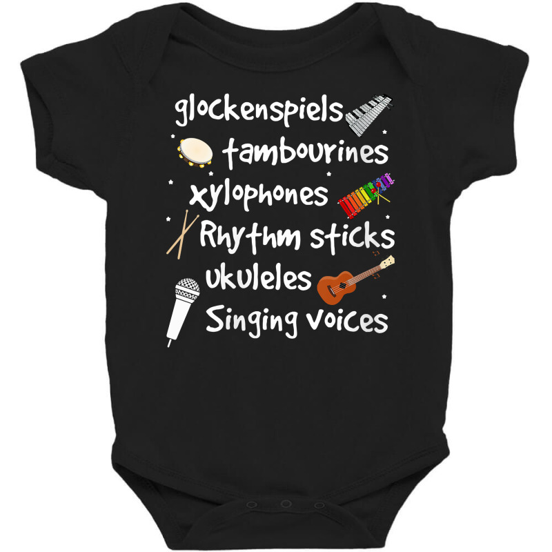 Womens Glockenspiels Tambourines Xylophones Rhythm Sticks V Neck T Shi Baby Bodysuit by cm-arts | Artistshot