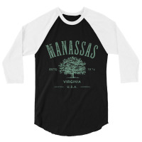 Manassas Virginia Vintage Distressed Style Design Souvenir Premium 3/4 Sleeve Shirt | Artistshot