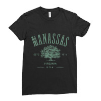 Manassas Virginia Vintage Distressed Style Design Souvenir Premium Ladies Fitted T-shirt | Artistshot