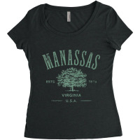 Manassas Virginia Vintage Distressed Style Design Souvenir Premium Women's Triblend Scoop T-shirt | Artistshot